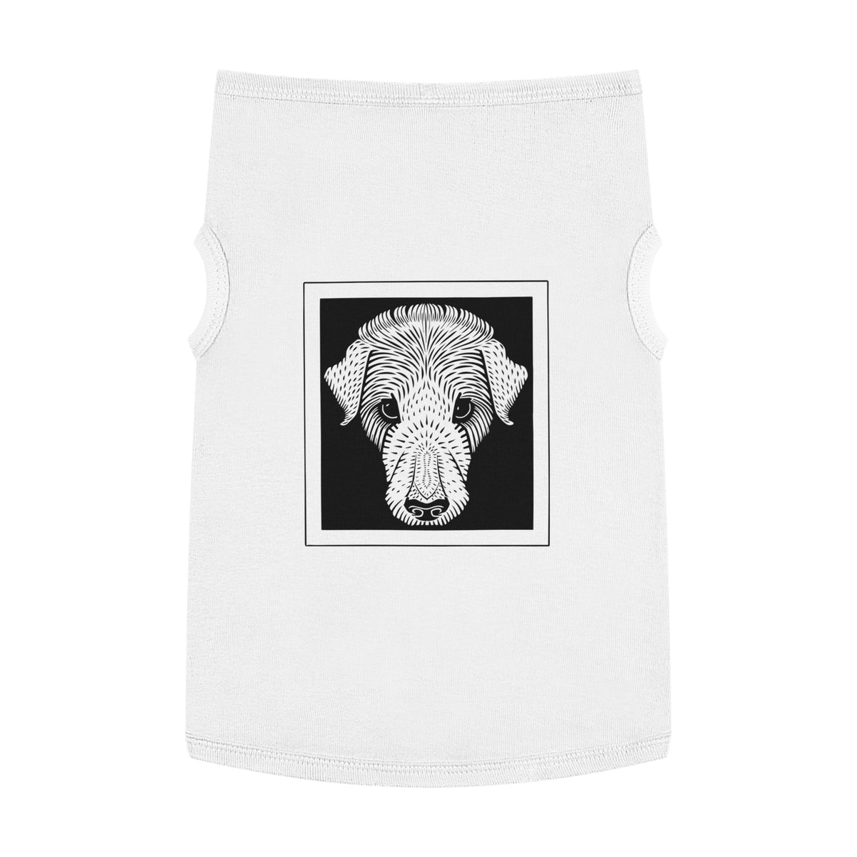 Vintage 1920 Woodcut Dog Portrait Tank Top | Bold Monochrome Line Art Print