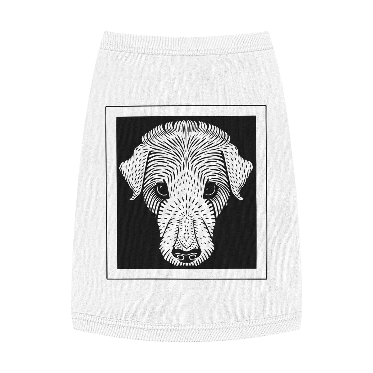 Vintage 1920 Woodcut Dog Portrait Tank Top | Bold Monochrome Line Art Print