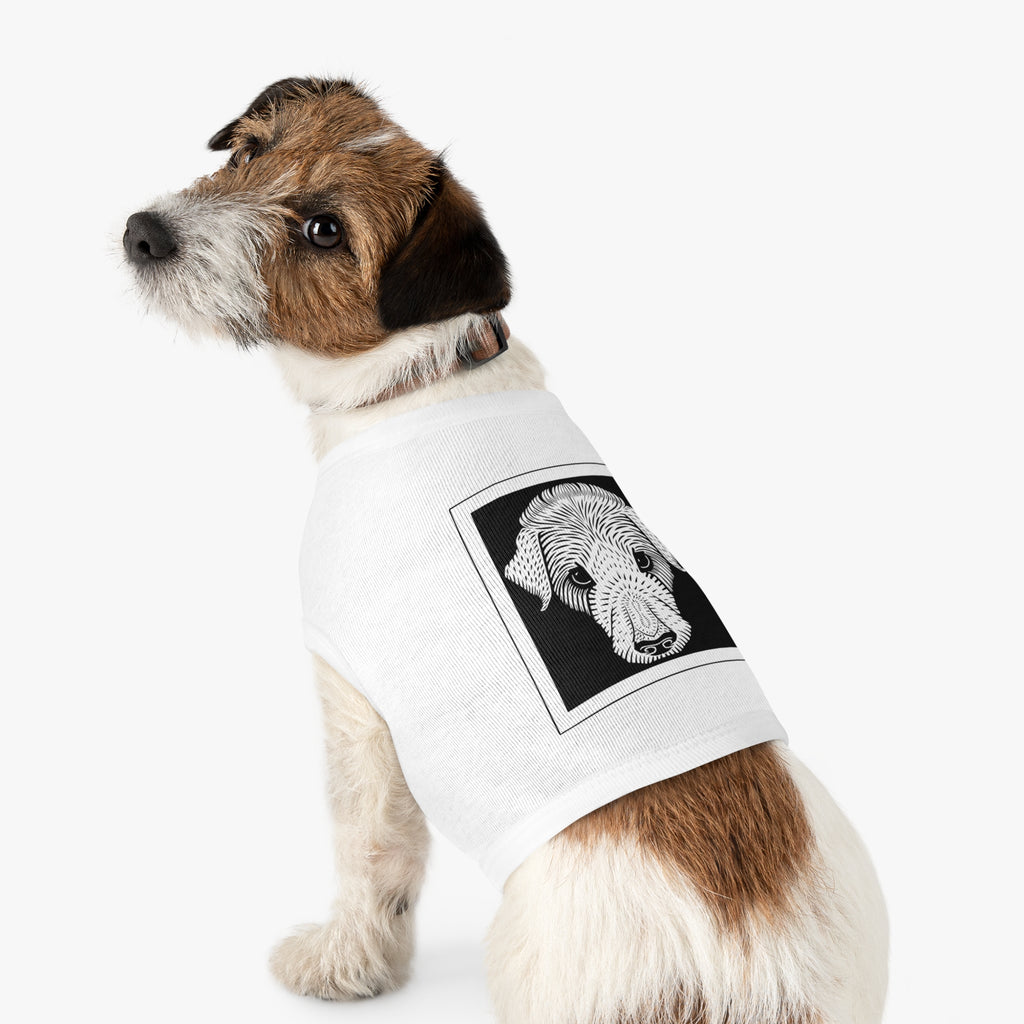 Vintage 1920 Woodcut Dog Portrait Tank Top | Bold Monochrome Line Art Print