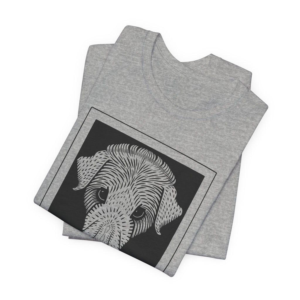 Vintage 1920 Woodcut Dog Portrait Tee | Bold  Monochrome Line Art Print