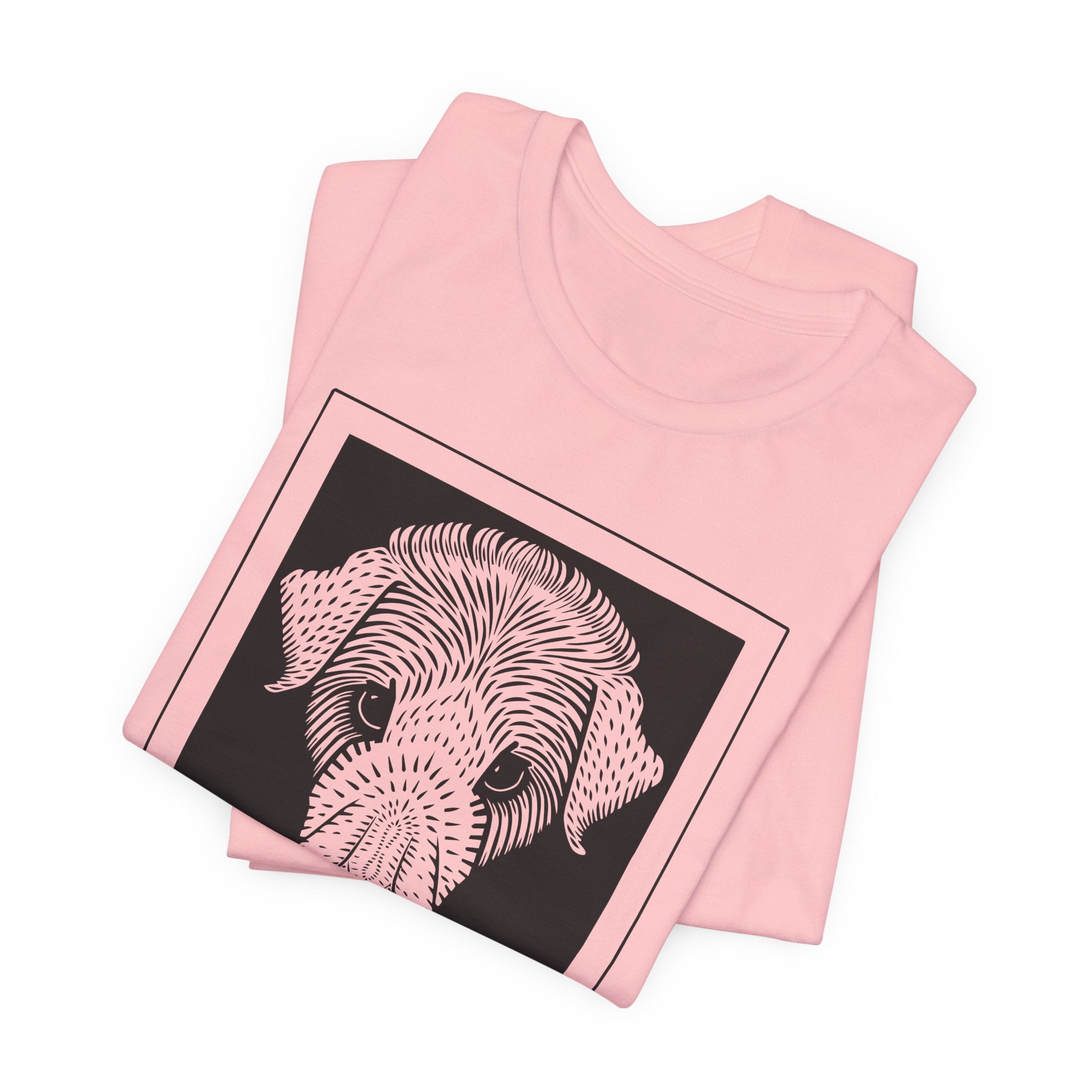Vintage 1920 Woodcut Dog Portrait Tee | Bold  Monochrome Line Art Print