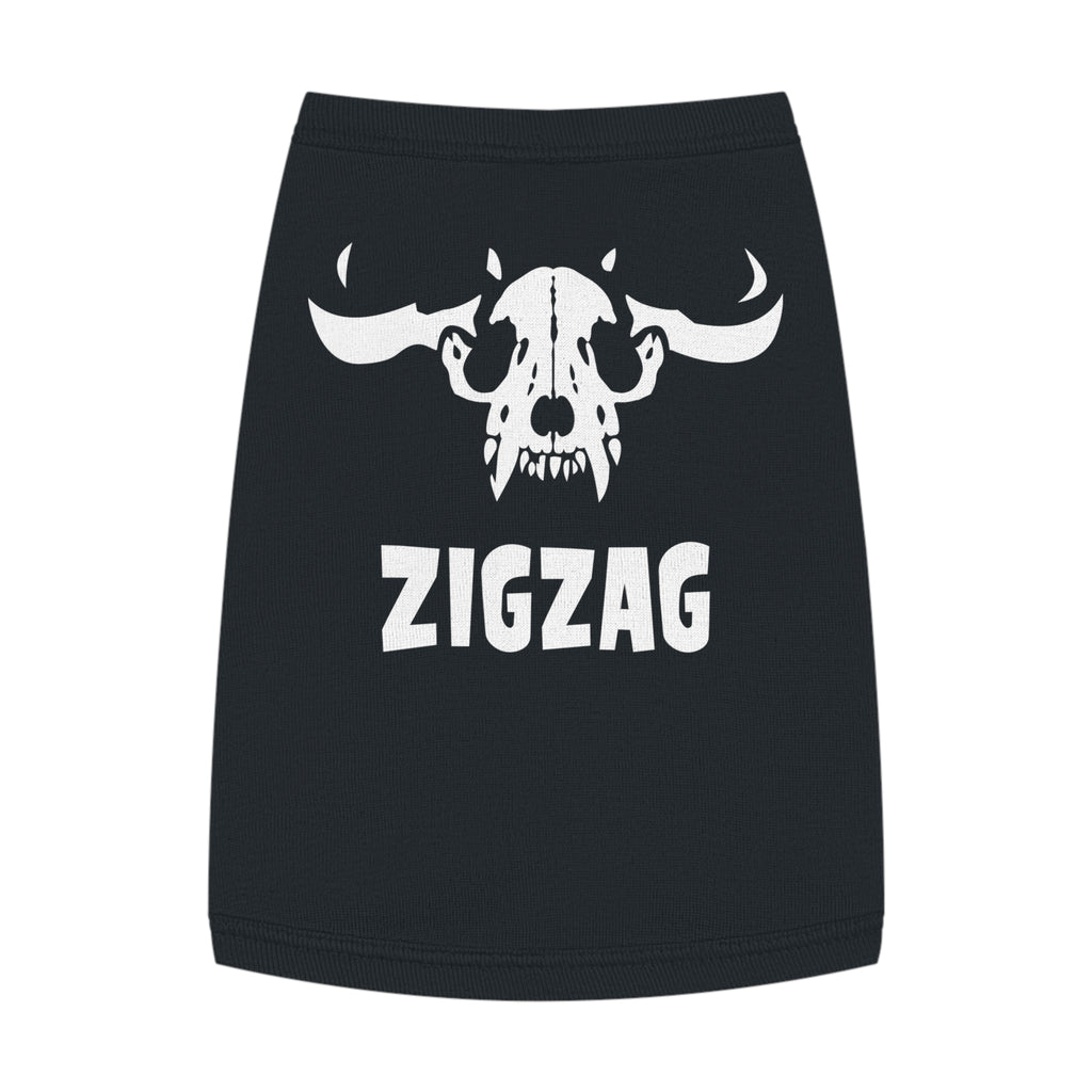 ZIGZAG Horned Dog Skull Pet Tank Top  | Punk Metal Dog T-Shirt for Alternative Pet Parents