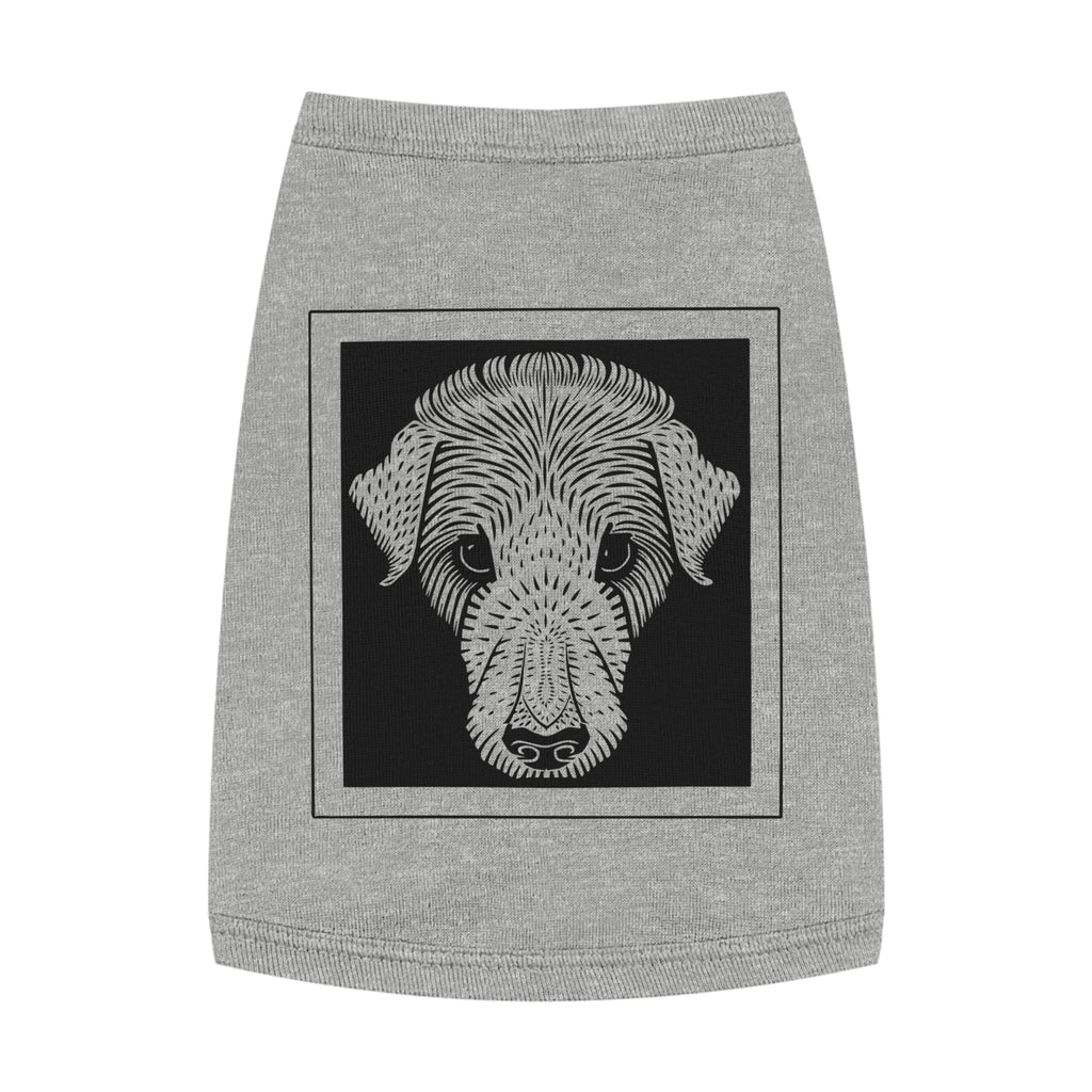 Vintage 1920 Woodcut Dog Portrait Tank Top | Bold Monochrome Line Art Print