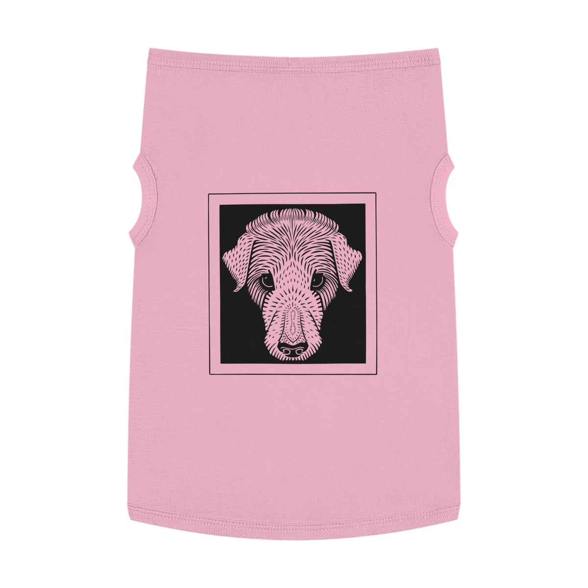 Vintage 1920 Woodcut Dog Portrait Tank Top | Bold Monochrome Line Art Print
