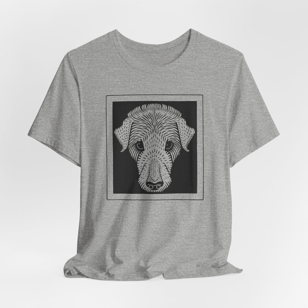 Vintage 1920 Woodcut Dog Portrait Tee | Bold  Monochrome Line Art Print