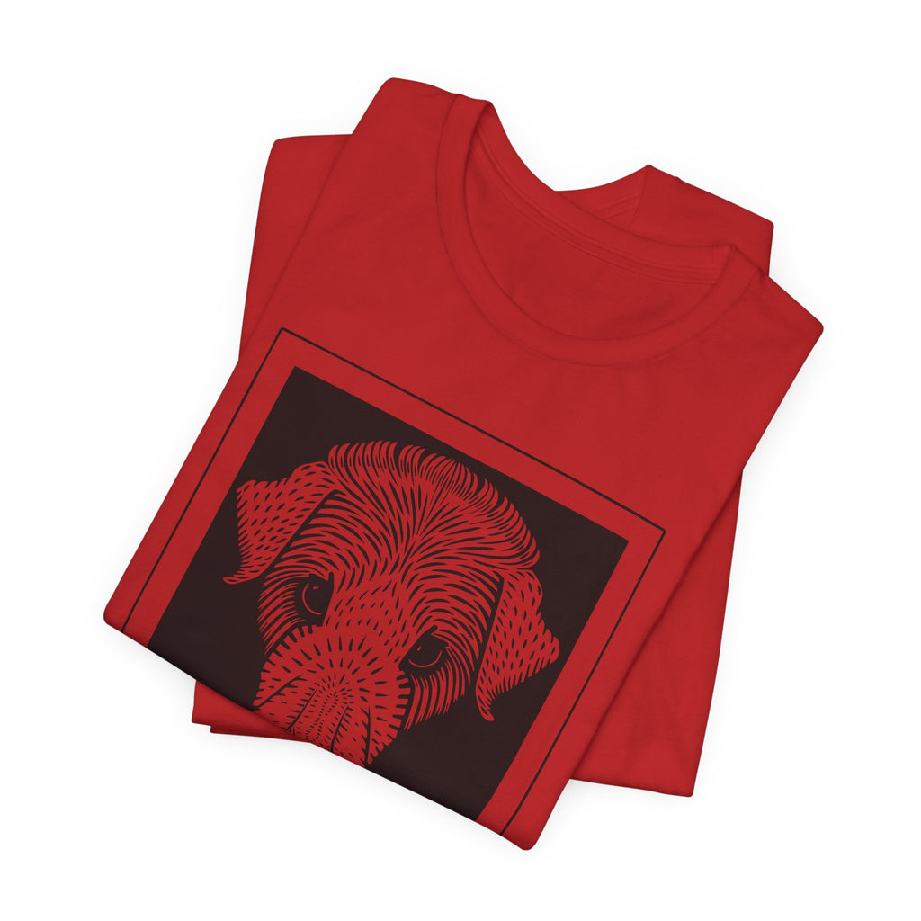 Vintage 1920 Woodcut Dog Portrait Tee | Bold  Monochrome Line Art Print