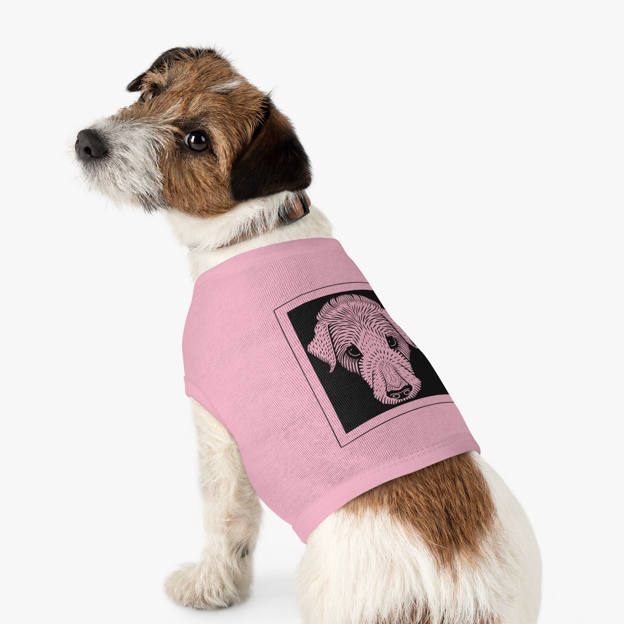 Vintage 1920 Woodcut Dog Portrait Tank Top | Bold Monochrome Line Art Print