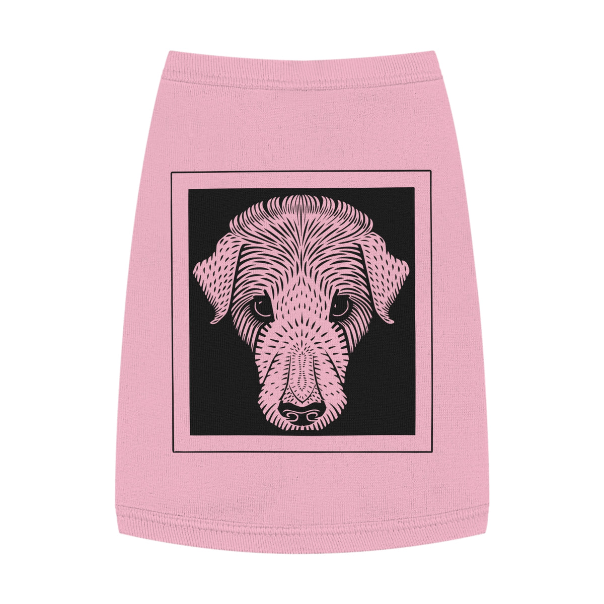 Vintage 1920 Woodcut Dog Portrait Tank Top | Bold Monochrome Line Art Print