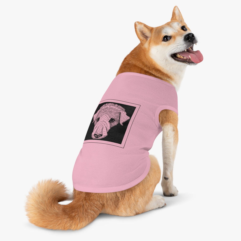 Vintage 1920 Woodcut Dog Portrait Tank Top | Bold Monochrome Line Art Print