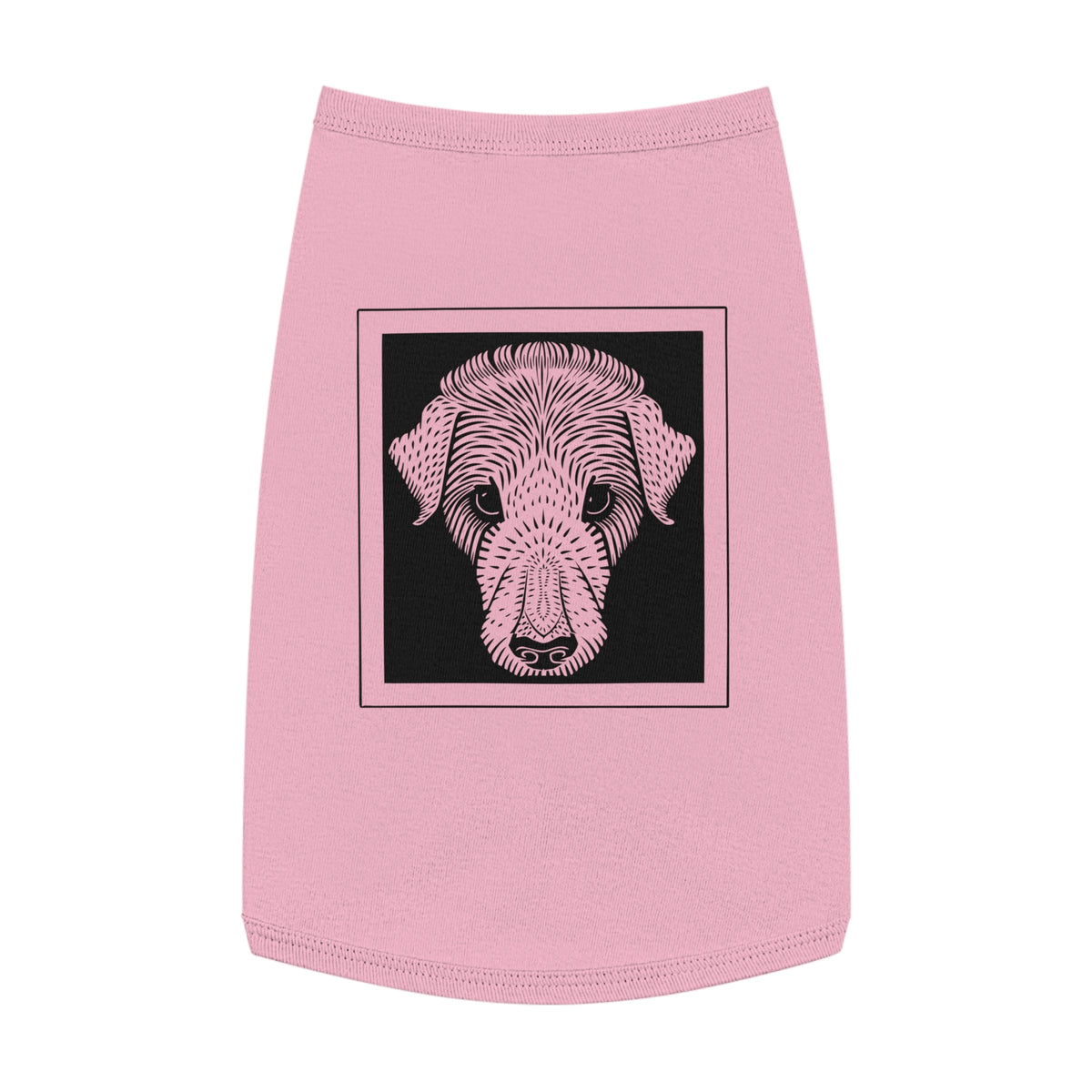 Vintage 1920 Woodcut Dog Portrait Tank Top | Bold Monochrome Line Art Print