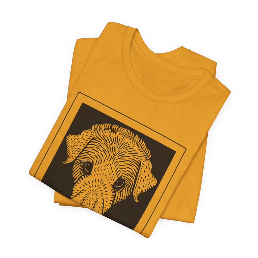 Vintage 1920 Woodcut Dog Portrait Tee | Bold  Monochrome Line Art Print