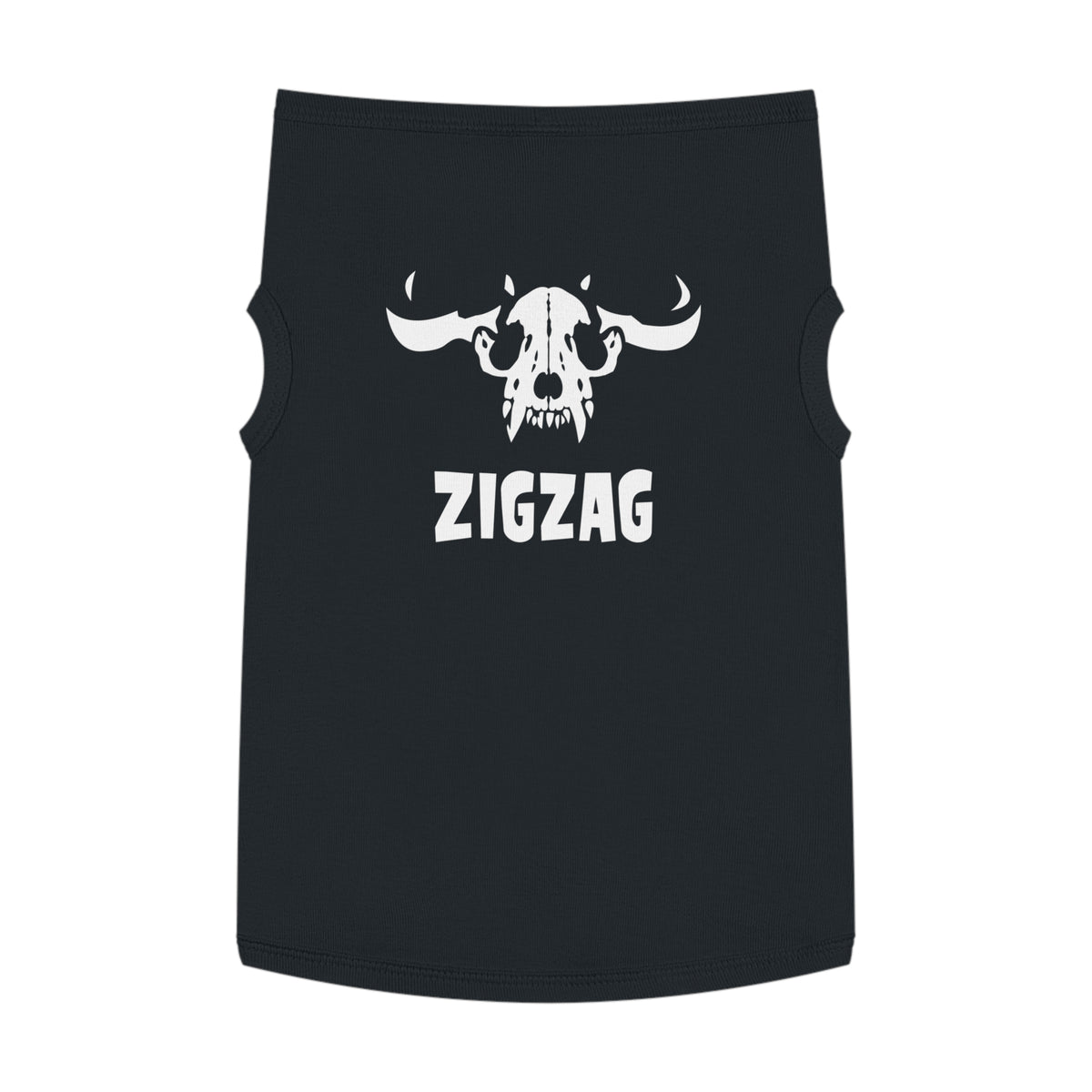 ZIGZAG Horned Dog Skull Pet Tank Top  | Punk Metal Dog T-Shirt for Alternative Pet Parents