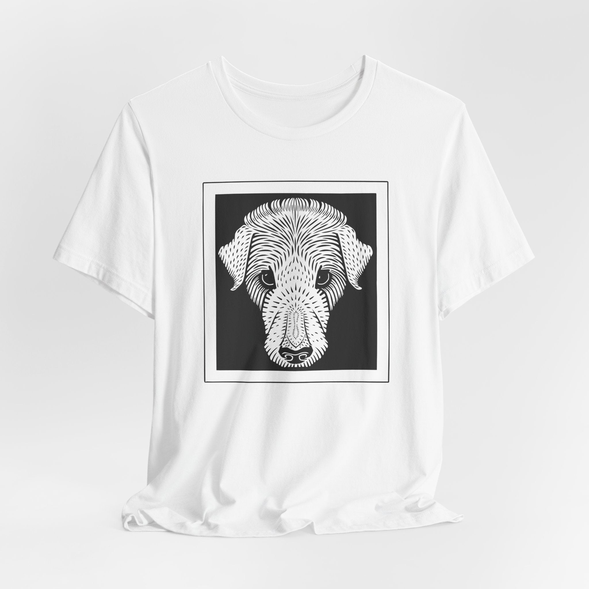 Vintage 1920 Woodcut Dog Portrait Tee | Bold  Monochrome Line Art Print