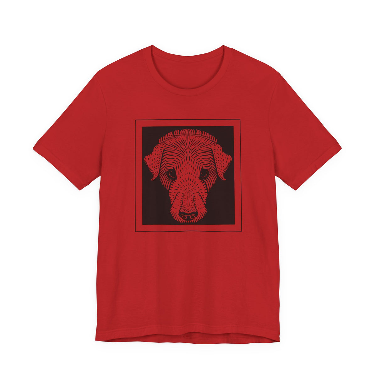 Vintage 1920 Woodcut Dog Portrait Tee | Bold  Monochrome Line Art Print