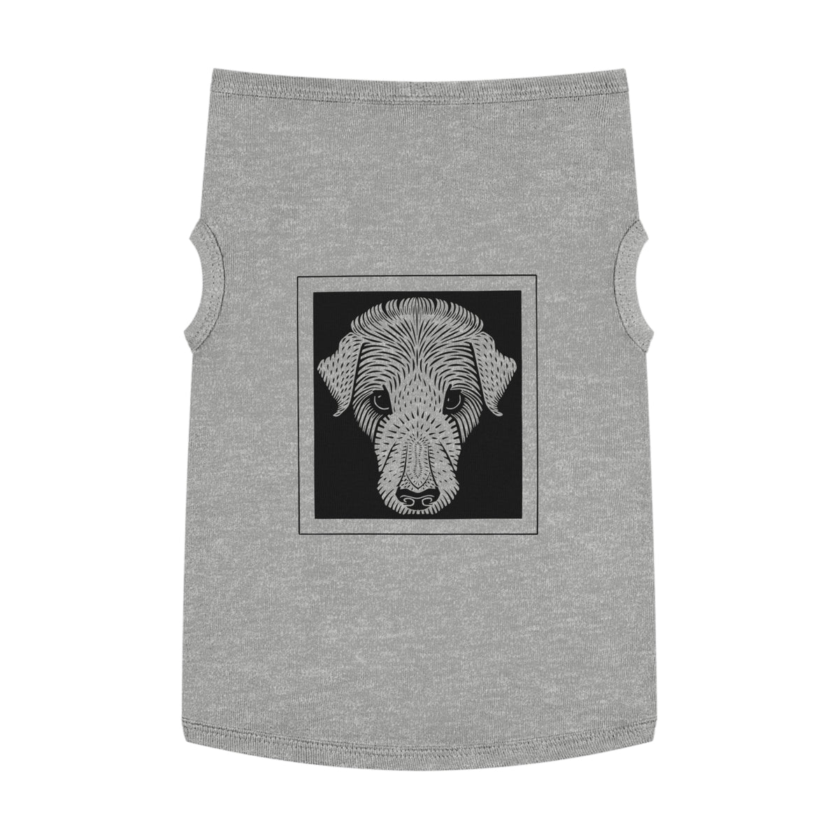 Vintage 1920 Woodcut Dog Portrait Tank Top | Bold Monochrome Line Art Print