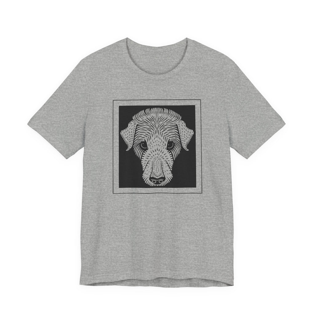 Vintage 1920 Woodcut Dog Portrait Tee | Bold  Monochrome Line Art Print