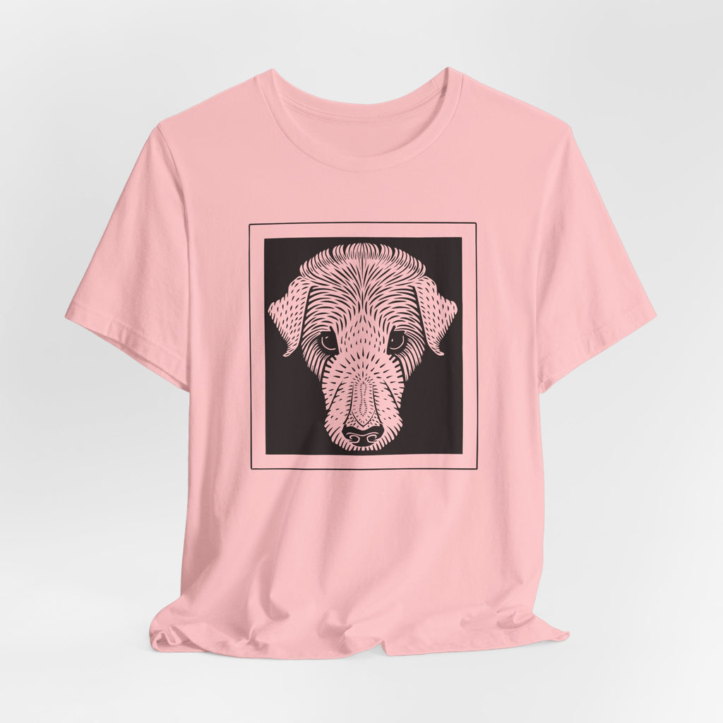 Vintage 1920 Woodcut Dog Portrait Tee | Bold  Monochrome Line Art Print