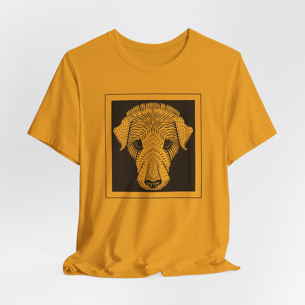 Vintage 1920 Woodcut Dog Portrait Tee | Bold  Monochrome Line Art Print