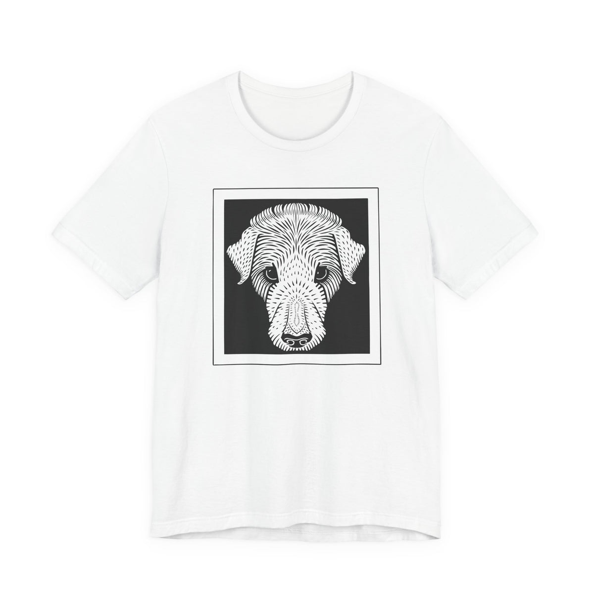 Vintage 1920 Woodcut Dog Portrait Tee | Bold  Monochrome Line Art Print