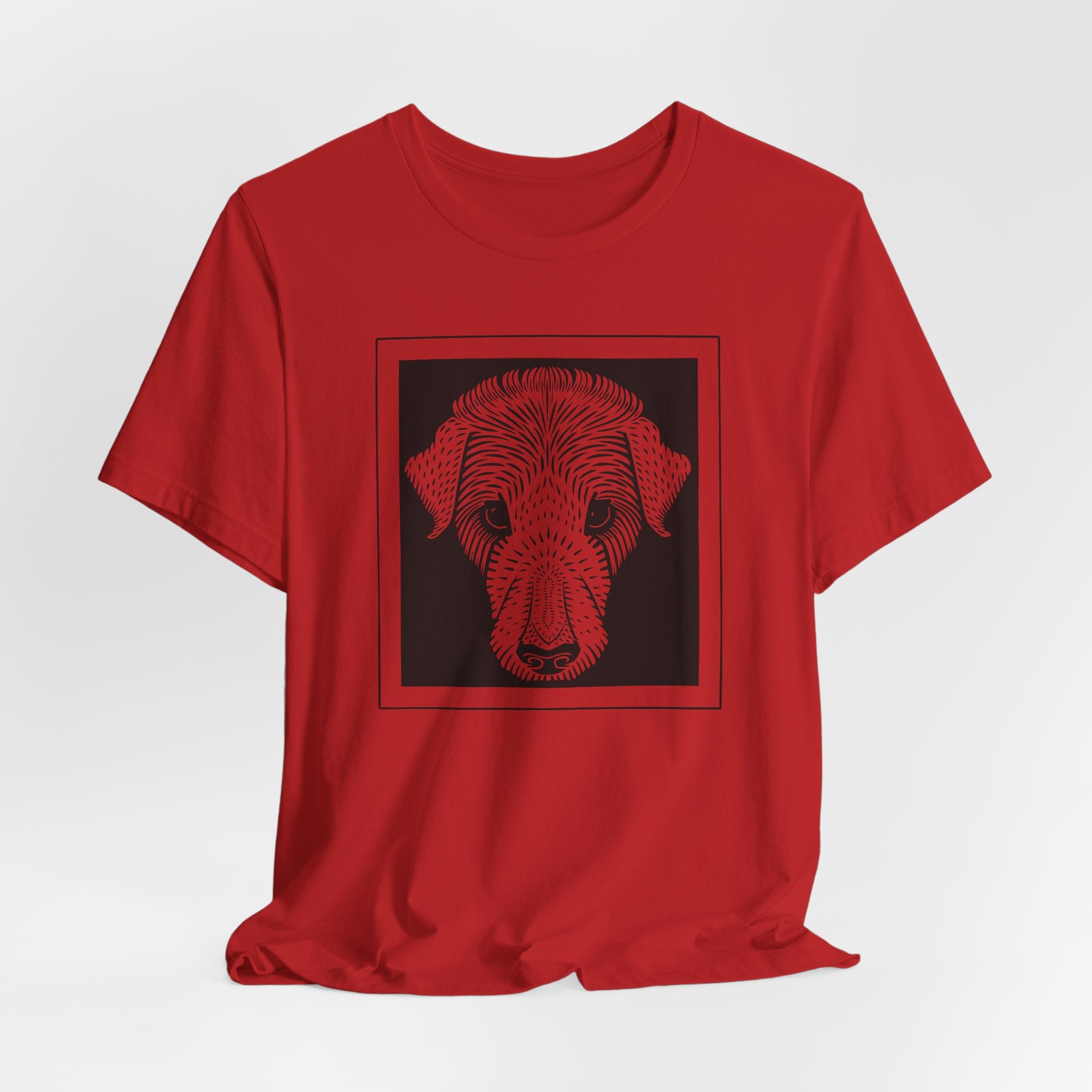 Vintage 1920 Woodcut Dog Portrait Tee | Bold  Monochrome Line Art Print